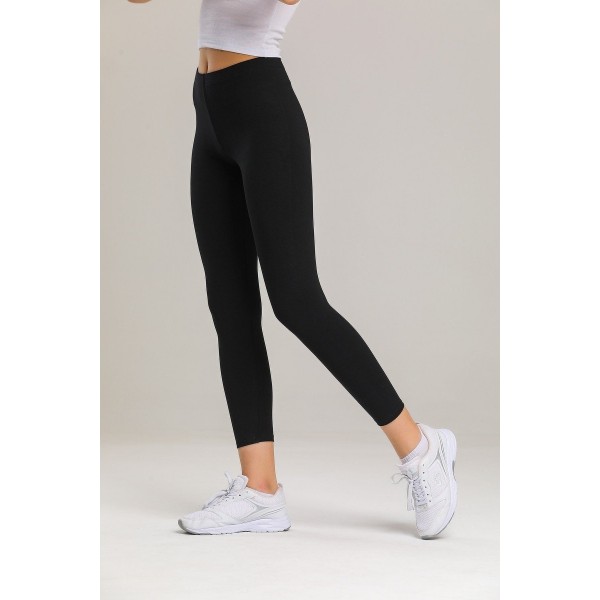 Spor Ve Günlük Tayt Kadın Siyah Net Spor Modal Toparlayıcı Uzun Tayt SİYAH XS